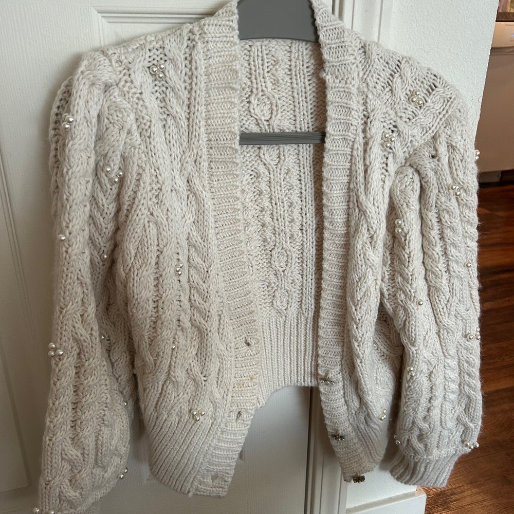 Commense Knit Pearl Cardigan
